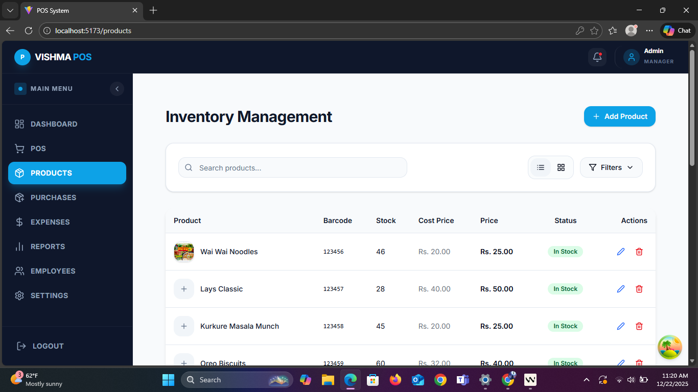 Vishma Product Catalog View